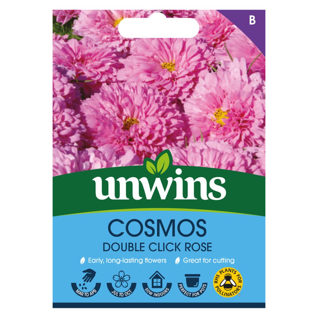 Unwins Cosmos Double Click Rose Bon Bon Seeds 5051618030960 2